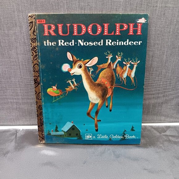 VTG Little Golden Book Rudolph the Red Nosed Reindeer Richard Scarry Christmas - Picture 1 of 8